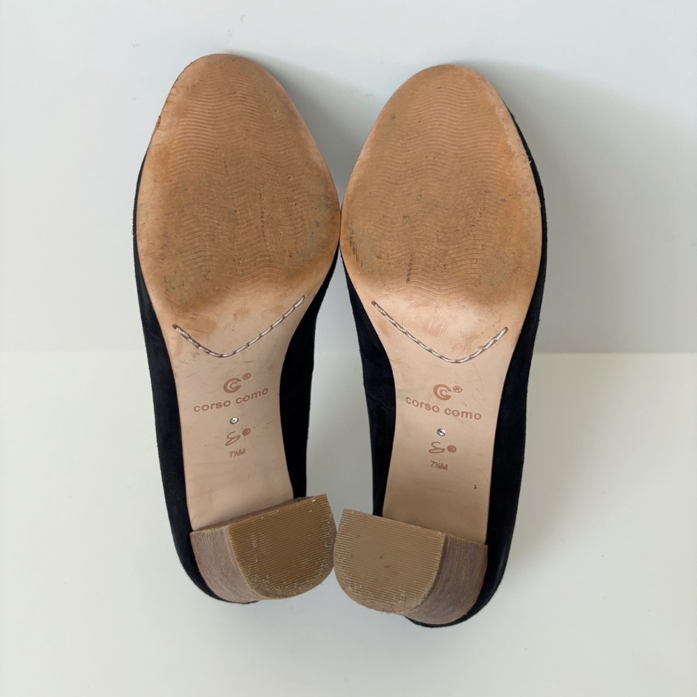 Corso Como Anya Black Suede Pumps Heels Sz 7.5 Classic Minimalist - Picture 8 of 9